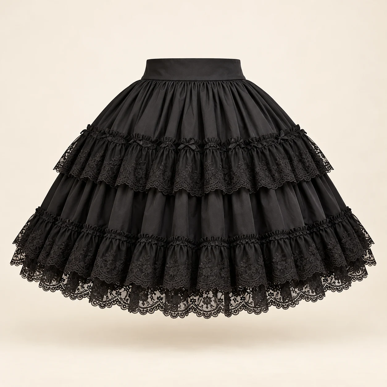 Midnight Lace Skirt in Black, front view